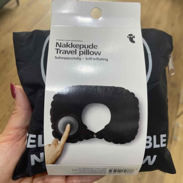 Подушка U-подібна дорожня Tiger надувна з вбудованим насосом