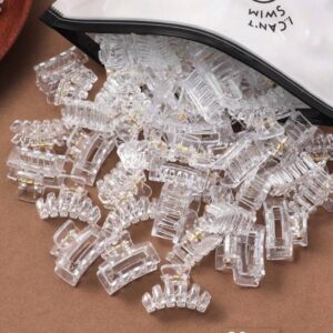 Заколка-краб міні для воллосся прямокутний прозорий 2,5 см 1 шт