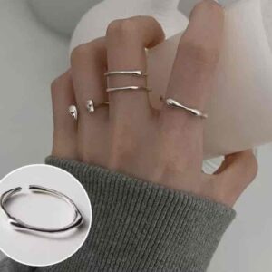 Каблучка жіноча "Геометрична" тонка срібна (7374)