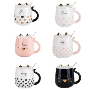 Чашка керамічна "Miue" з бамбуковою кришкою та ложкою чорна/біла