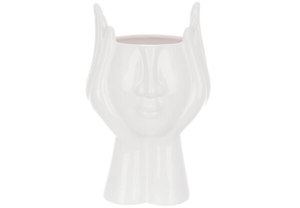 Ваза керамічна "Face" 26 см біла глянцева