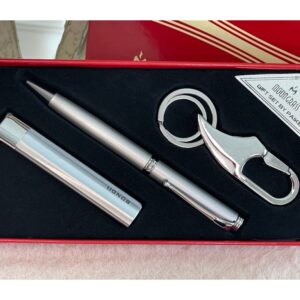 03a97b62-b9cf-4d74-a116-c0f57ae2d7e2.jpg Набір чоловічий подарунковий "Moongrass" ручка/брелок/запальничка срібний (18*10*3 см)