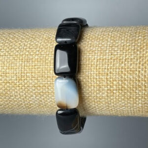 03ffce12-e0a1-4cff-99f6-e2ccc1bff99a.jpg Браслет натур. Агат прямокутна ланка 13х18 мм стрейч