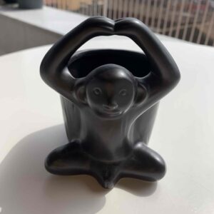 Органайзер керамічний для кісточок "Мавпочка" Primark чорний