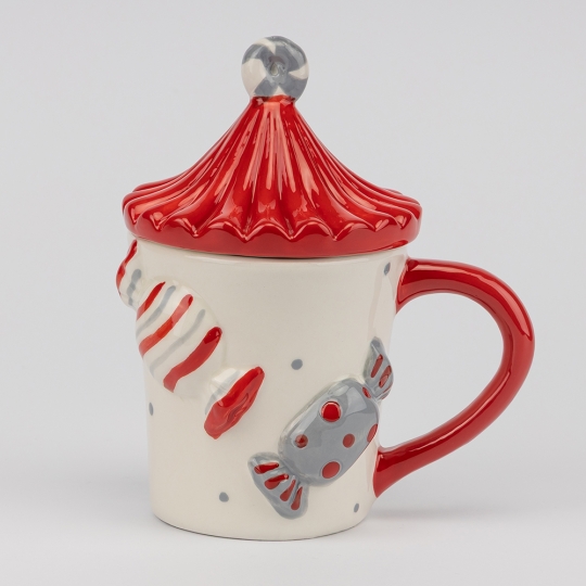 Чашка керамічна Новорічна "Цукерочки" 400 мл