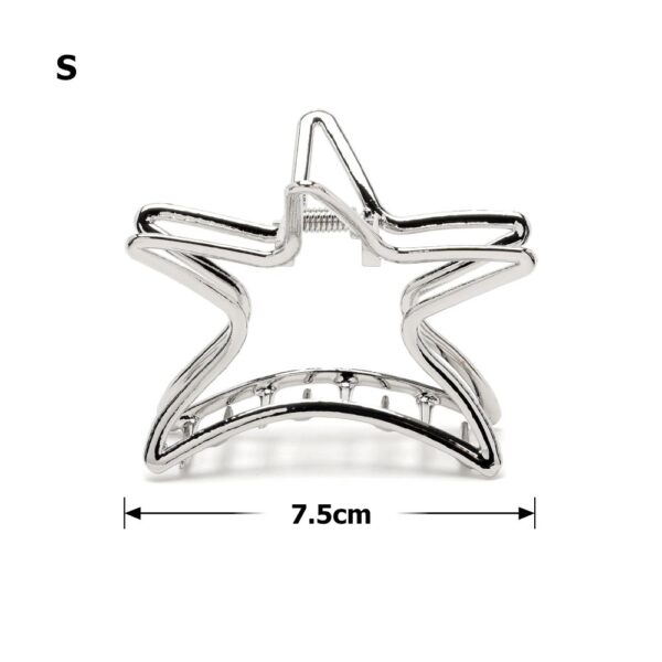 Заколка/краб для волосся "Зірка" металева 7,5 см срібна