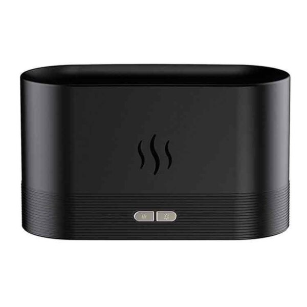 Зволожувач/ Аромадифузор / Нічник з ефектом полумʼя та підсвіткою чорний