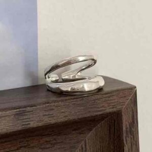 Каблучка жіноча "Геометрична" подвійна срібна (7384)