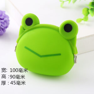 Гаманець для монет силіконовий, зелена жабка