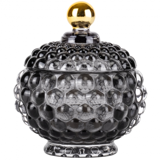 Шкатулка скляна "Фенікс" сіра 12 см