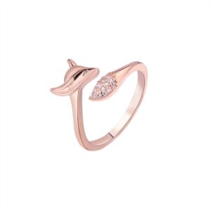 Каблучка жіноча "Лисичка" хвіст стрази рожеве золото (10468)