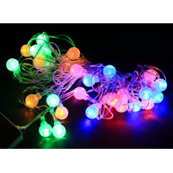 Гірлянда "Кульки твінки" 4 м/ 20 LED матові кольорове світло прозорий кабель (розетка)