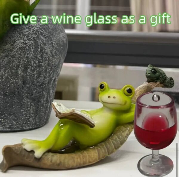 Статуетка "Жабка - на релаксі з вином" 14*5,5 см