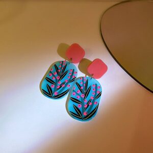 0aae5b6a-1da8-4235-b247-84d25123748a.jpg Сережки акрилові геометричні блакитні з червоним (8051)