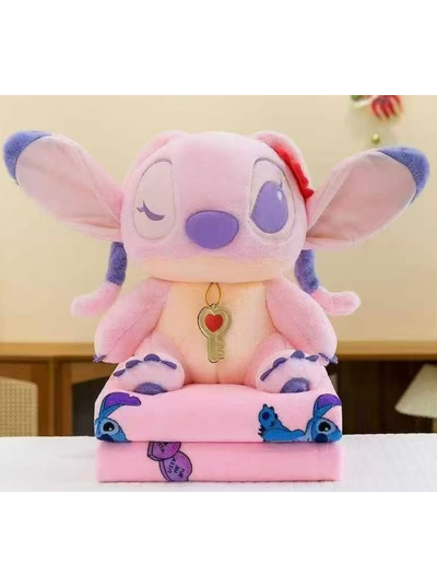 Іграшка-подушка-плед плюшева "Стітч- Лілу/ Stitch" рожева