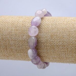 Браслет натур. Аметист лавандовий галтівка 14х10 мм стрейч