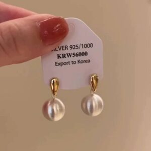 Сережки металеві "Кульки" срібні з золотим (10535)