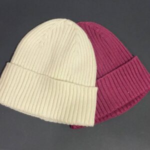 Шапка-Біні дитяча Primark в рубчик молочна/ бордо 1 шт