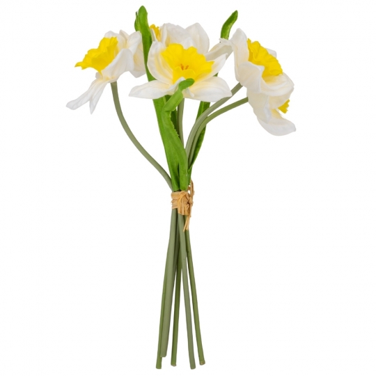 Штучний букет нарцисів "Муза" (латекс) білий 33 см