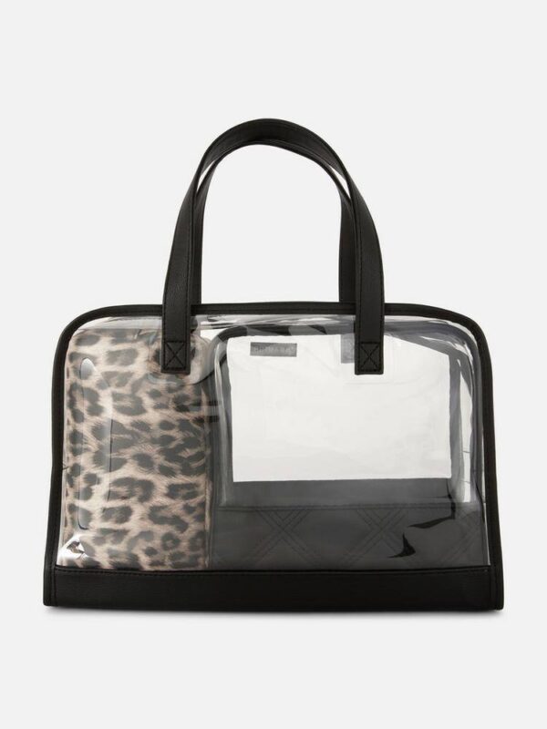 Набір косметичок Primark прозоро-чорна (леопард) 3 шт