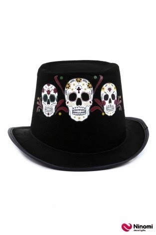 Капелюх-Циліндр на Хелловін "3 черепа"