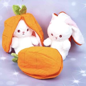 Мʼяка Іграшка-обнімашка плюшева "Зайчик з морковкою" 20 см