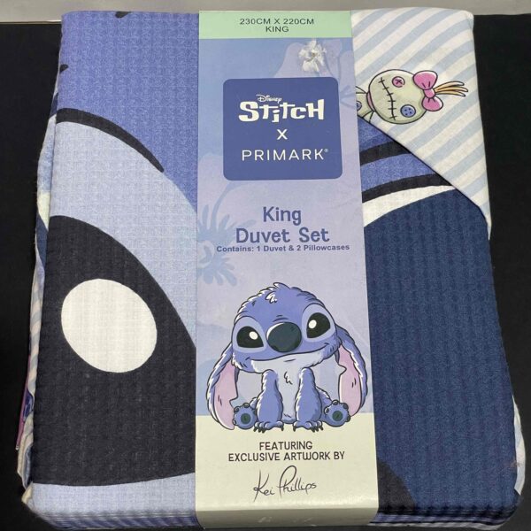 Постіль "Stitch/ Стітч" Primark KING 230*220 підковдра двостороння/ 1 наволочка (74*48) котон
