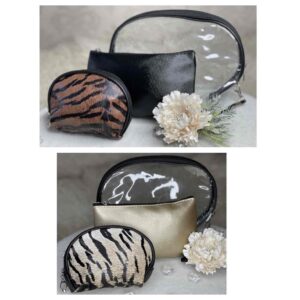 1184792c-fe64-4741-a280-a59aac62c059.jpg Набір косметичок "Тигр" прозора/принт/золота (чорна) 3 шт