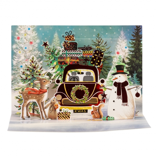 Листівка Новорічна об'ємна "Різдвяні традиції" 10*15 см з конвертом