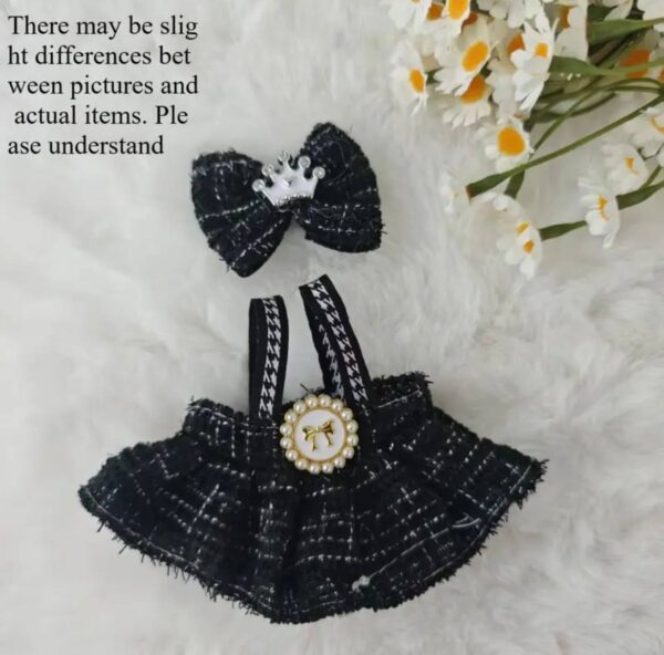 Одяг для Лабубу/ Labubu сарафан/ бант чорний