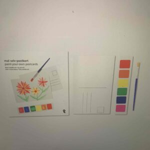 Квадратні листівки "Прикрашай сам" з пензликом і фарбами (15х15 см)