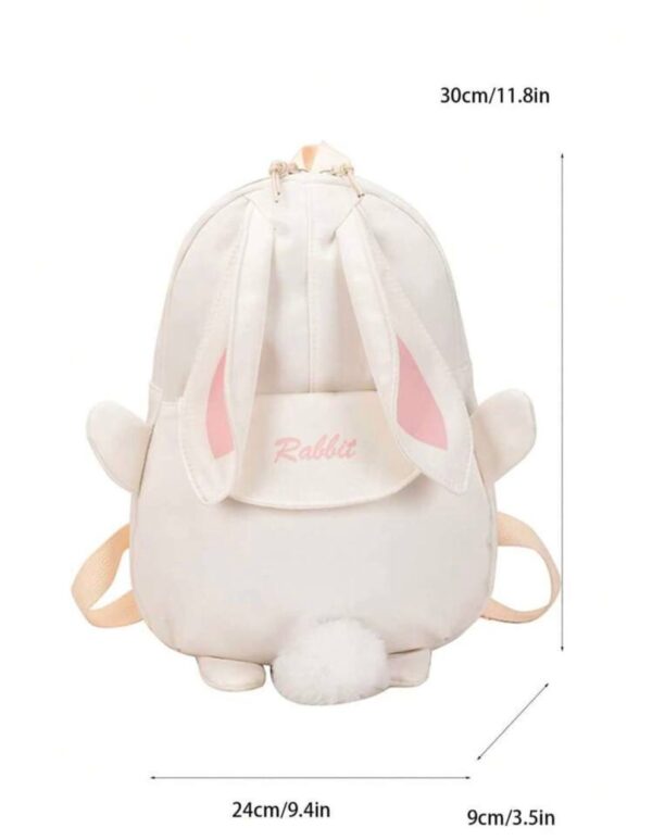 Рюкзак "Зайчик" з хвостиком білий 24*30*9