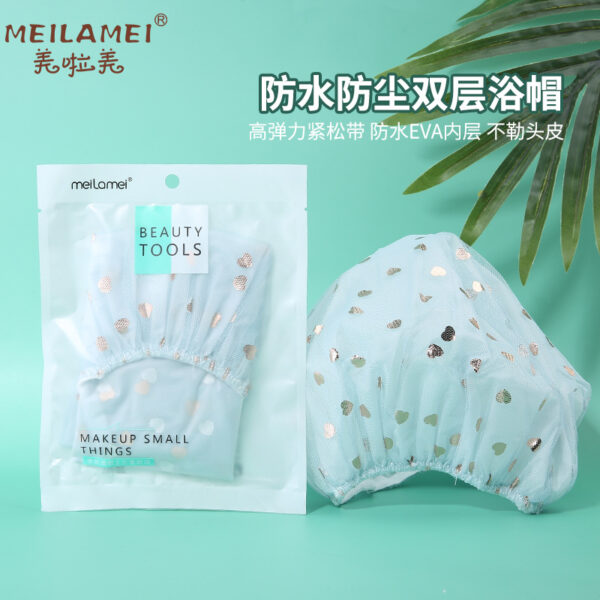 1a11280b-fe38-4e07-b170-a5515f31fef9.jpg Шапочка для душу YouSha (YT019), рожева з сердечками, 1шт