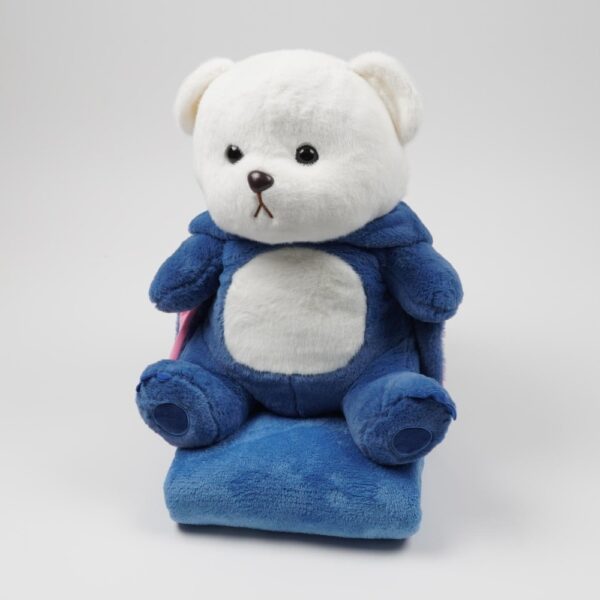 Іграшка-подушка-плед плюшева "Ведмедик в костюмі Стітча" 40 см/плед 100*150 см