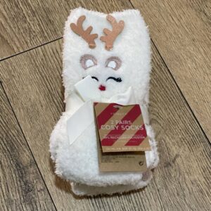Шкарпетки домашні подарункові Cosy Socks "Оленя" білі (2 пари)