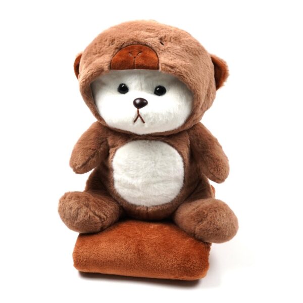 Іграшка-подушка-плед плюшева "Ведмедик в костюмі Капібари" 40 см/плед 100*150 см