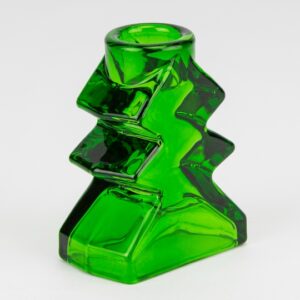 Підсвічник скляний "Ялинка" 8,5 см зелений 1 шт