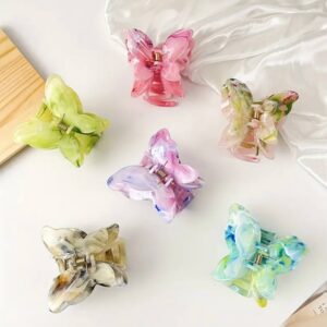 Заколка-краб для волосся "Метелик" пластиковий кольоровий