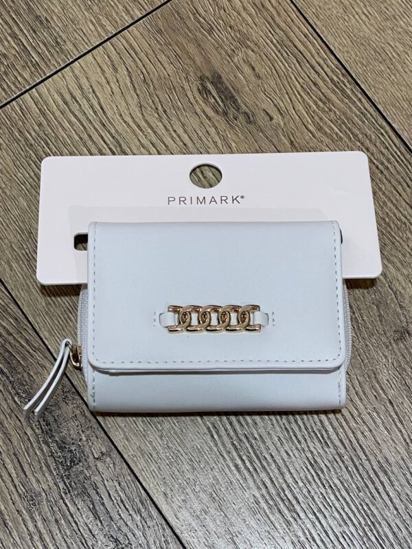 Гаманець Primark компактний з деталлю "ланцюжок" білий