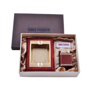 23d36078-751d-4c3e-bf81-5b6373e72eb2.jpg Набір чоловічий подарунковий "Pioneer" 2 в 1 Попільничка/ Запальничка коричневий