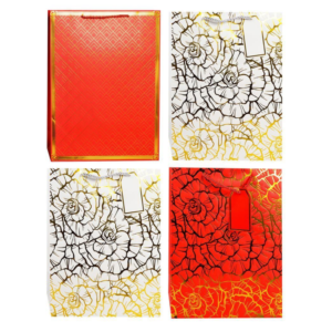 Пакет подарунковий "L" (41*31*12) "Троянди" червоно-золоті