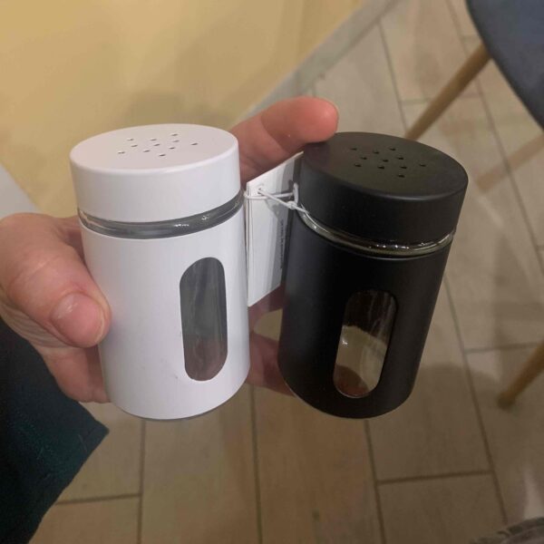 Ємність для спецій сіль/перець в скандинавському стилі чорний/білий 1 шт