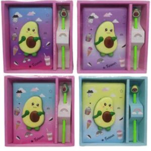 Блокнот зі сквішем у подарунковій коробці "Авокадо"з ручкою 80 аркушів