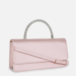 Сумочка вечірня Primark атласна з блискучою ручкою пудрова