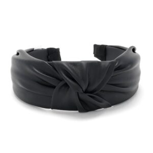 Обруч-чалма з еко-шкіри чорний