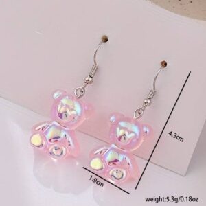 Сережки в стилі DIY "Желейний ведмедик" мікс кольорів