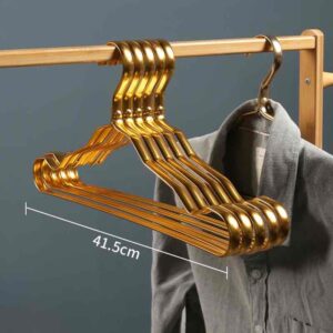 Вішалка для одягу металева з канавками, ультра міцна, стійка до пошкоджень, золото