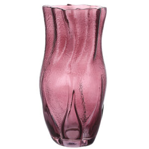Ваза скляна "Бутон троянди" 29 см пурпурова