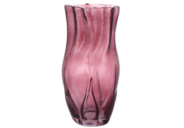 Ваза скляна "Бутон троянди" 29 см пурпурова