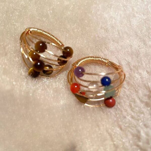 Каблучка жіноча металева "Кульки" золота (10543)